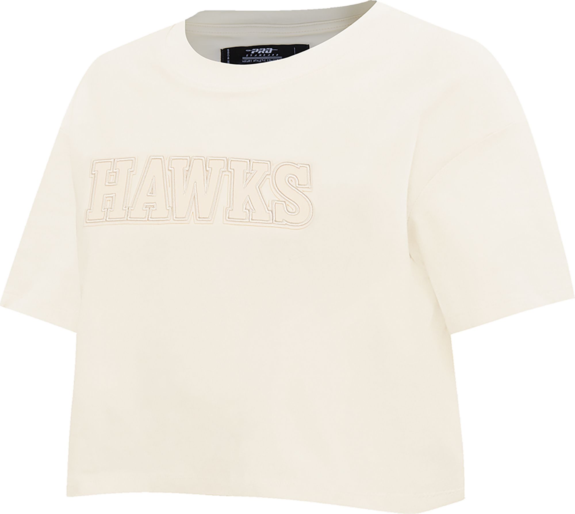 Pro Standard Women's Atlanta Hawks Off-White Neutral Boxy Cropped T-Shirt product image