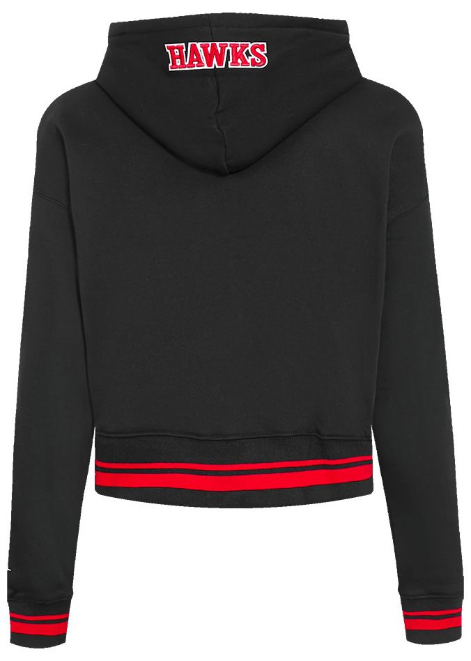Pro Standard Women's Atlanta Hawks Black Script Tail Rib Cropped Fleece Pullover Hoodie product image