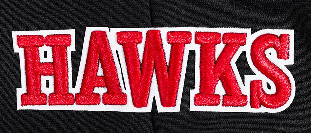 Pro Standard Women's Atlanta Hawks Black Script Tail Rib Cropped Fleece Pullover Hoodie product image