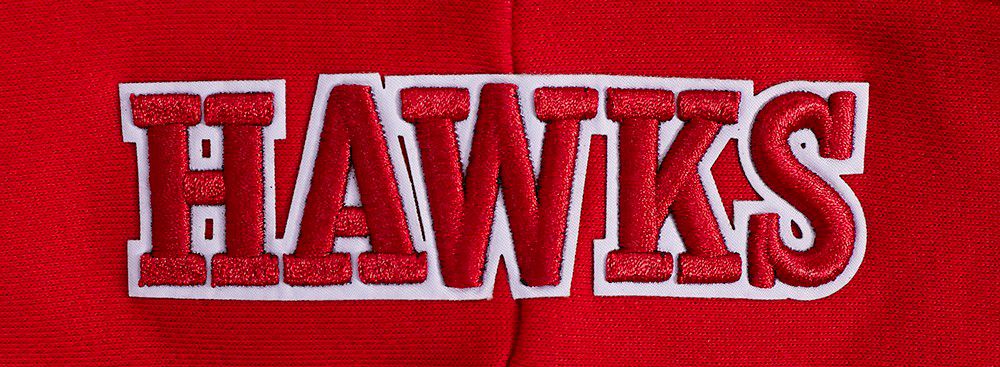 Pro Standard Women's Atlanta Hawks Red Script Tail Rib Cropped Fleece Pullover Hoodie product image