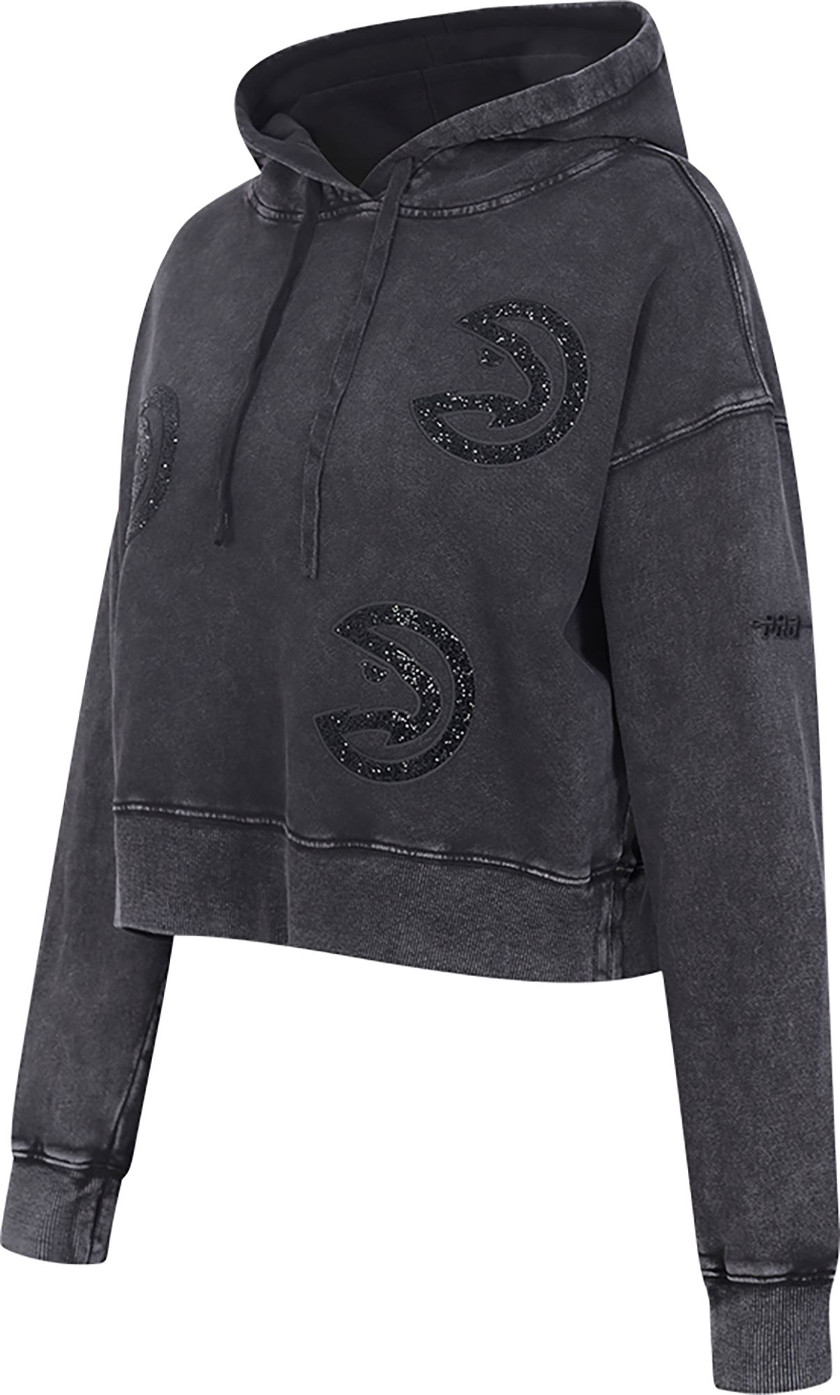 Pro Standard Women's Atlanta Hawks Black Crystalline Cropped Pullover Hoodie product image