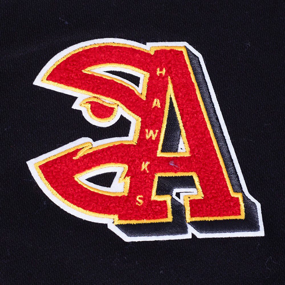 Pro Standard Women's Atlanta Hawks Black Mash Up Rib Cropped Fleece Pullover Hoodie product image