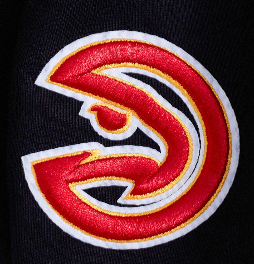 Pro Standard Women's Atlanta Hawks Black Mash Up Rib Cropped Fleece Pullover Hoodie product image