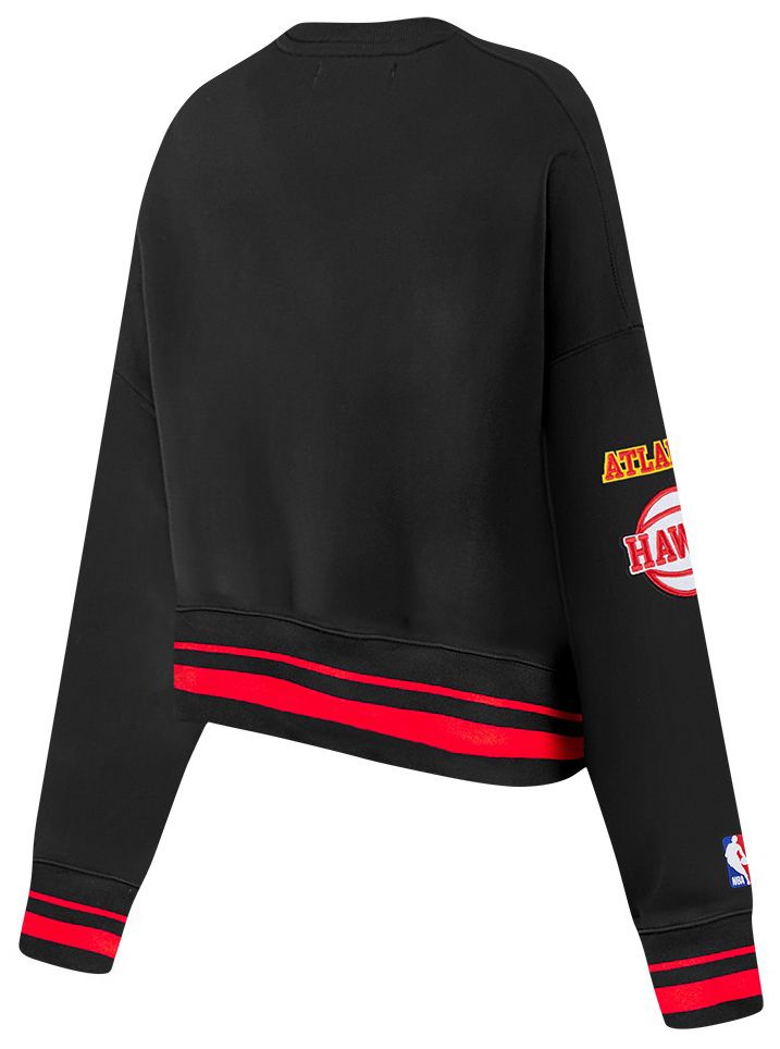 Pro Standard Women's Atlanta Hawks Black Mash Up Rib Fleece Crewneck Sweatshirt product image