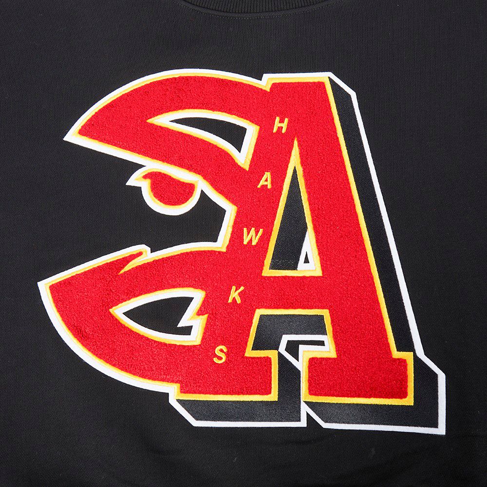 Pro Standard Women's Atlanta Hawks Black Mash Up Rib Fleece Crewneck Sweatshirt product image