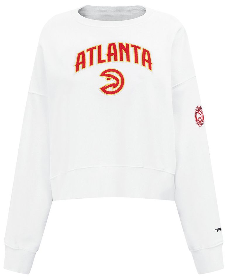 Pro Standard Women's Atlanta Hawks White Classic Fleece Crewneck Sweatshirt product image