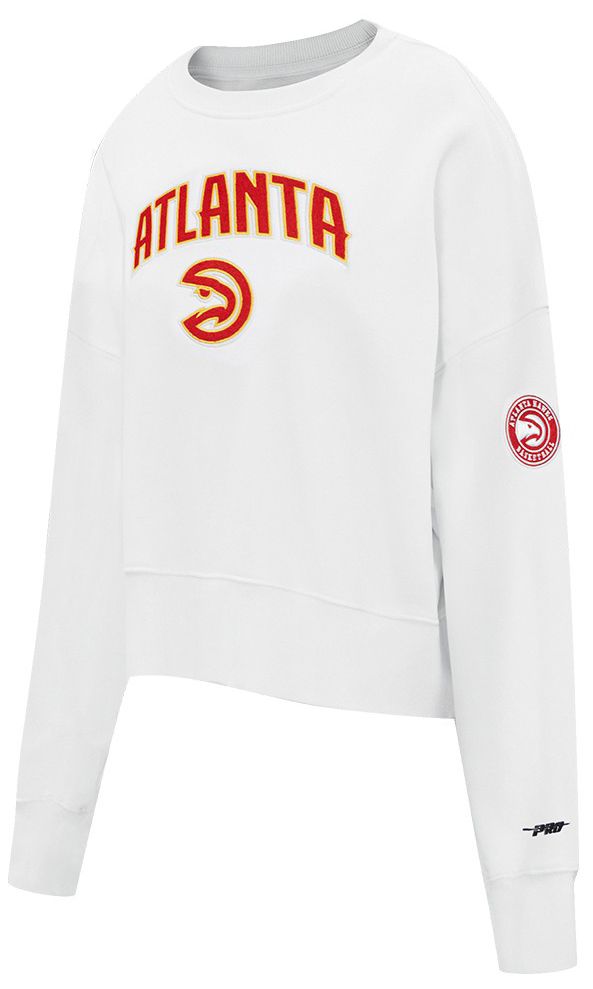 Pro Standard Women's Atlanta Hawks White Classic Fleece Crewneck Sweatshirt product image