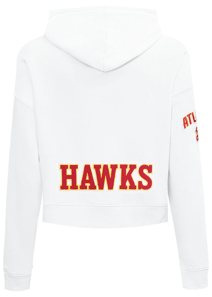 Pro Standard Women's Atlanta Hawks White Classic Cropped Fleece Pullover Hoodie product image
