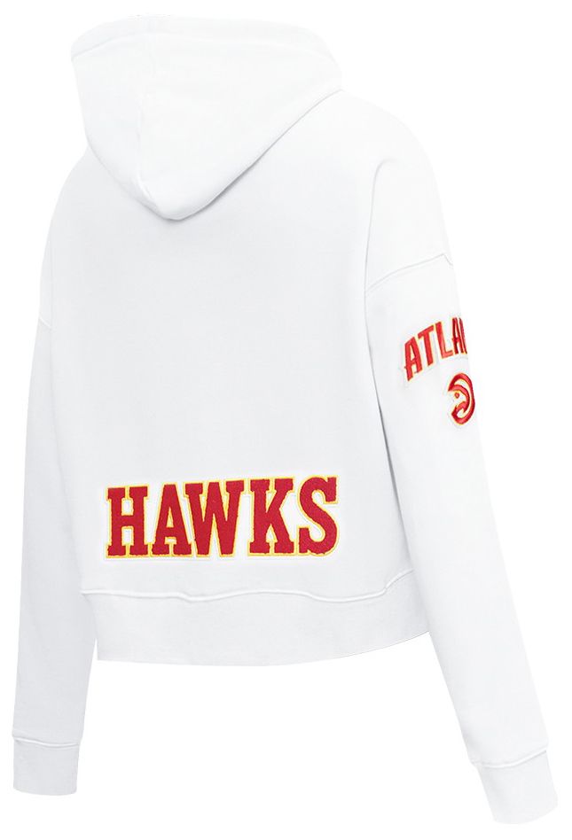 Pro Standard Women's Atlanta Hawks White Classic Cropped Fleece Pullover Hoodie product image