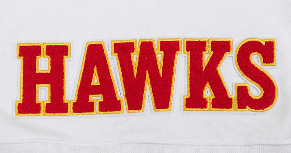 Pro Standard Women's Atlanta Hawks White Classic Cropped Fleece Pullover Hoodie product image
