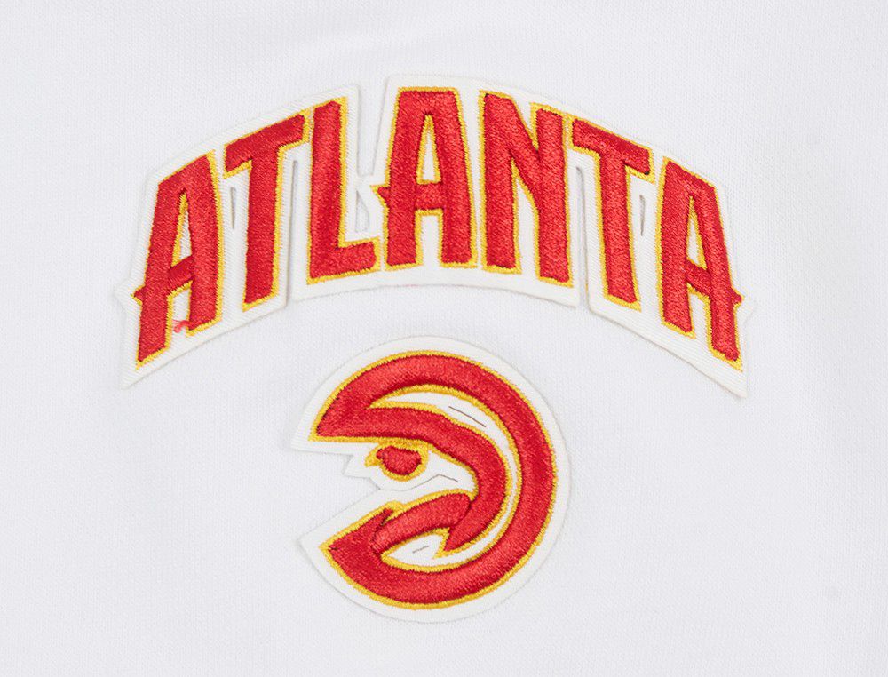 Pro Standard Women's Atlanta Hawks White Classic Cropped Fleece Pullover Hoodie product image