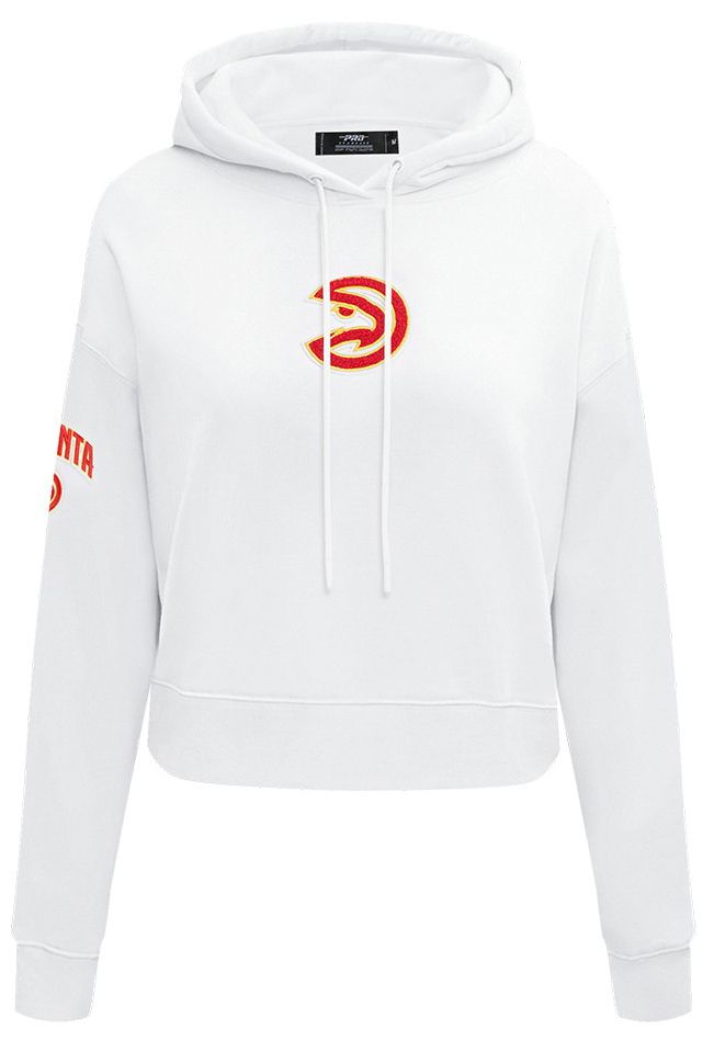 Pro Standard Women's Atlanta Hawks White Classic Cropped Fleece Pullover Hoodie product image