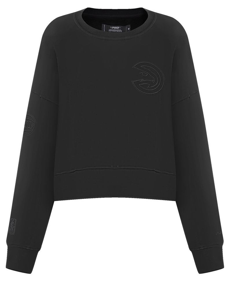 Pro Standard Women's Atlanta Hawks Black Neutral Fleece Crewneck Sweatshirt product image