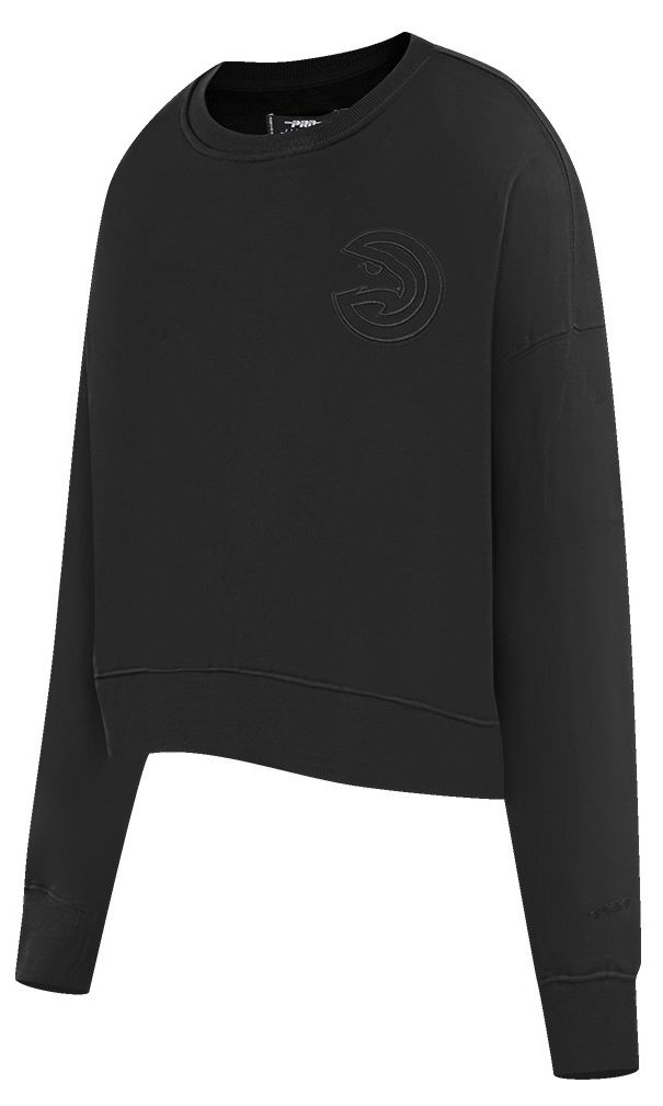 Pro Standard Women's Atlanta Hawks Black Neutral Fleece Crewneck Sweatshirt product image
