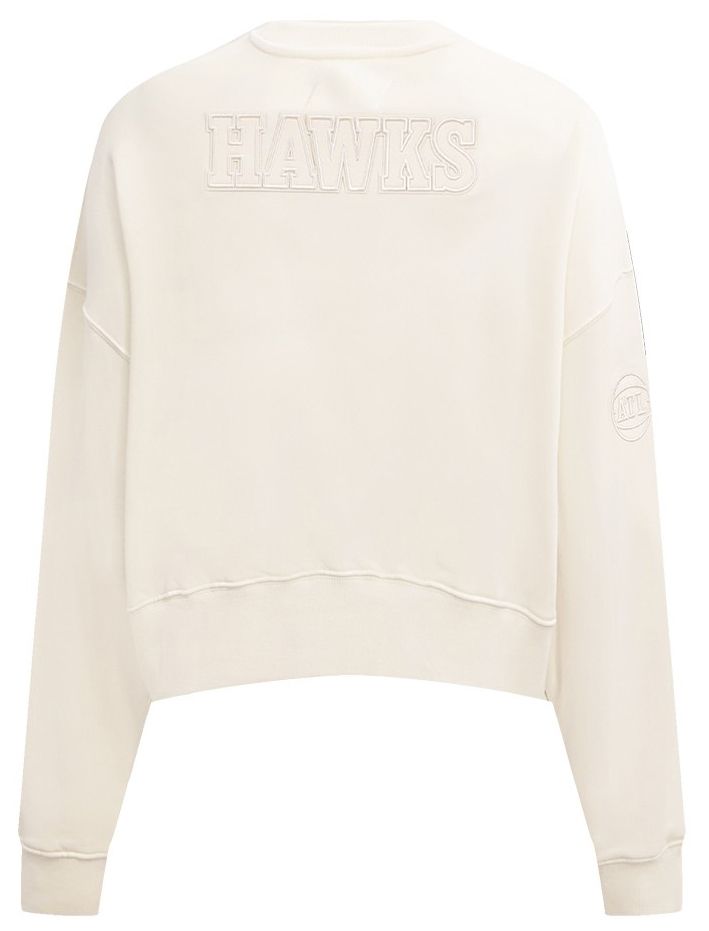 Pro Standard Women's Atlanta Hawks Off White Neutral Fleece Crewneck Sweatshirt product image