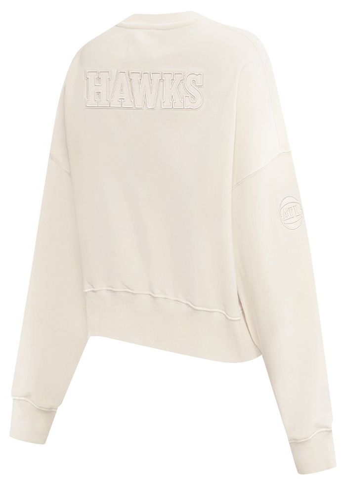 Pro Standard Women's Atlanta Hawks Off White Neutral Fleece Crewneck Sweatshirt product image