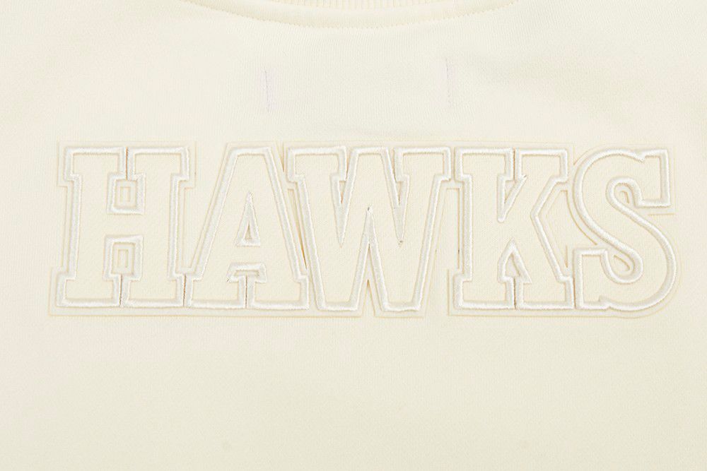 Pro Standard Women's Atlanta Hawks Off White Neutral Fleece Crewneck Sweatshirt product image