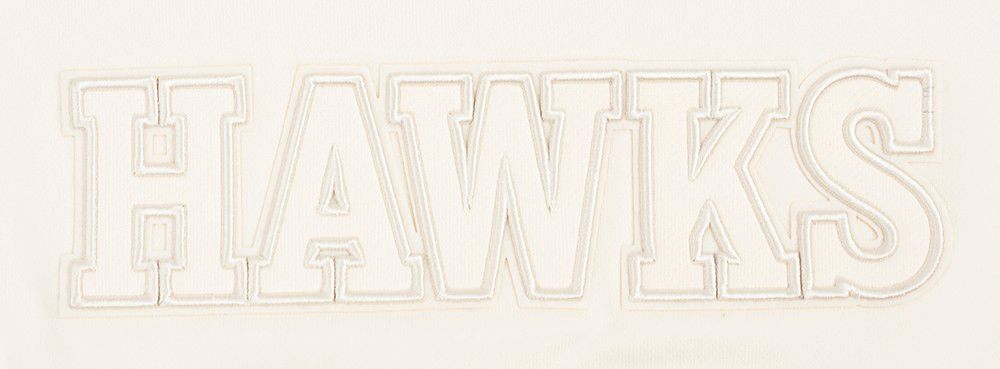 Pro Standard Women's Atlanta Hawks Off White Neutral Cropped Fleece Pullover Hoodie product image