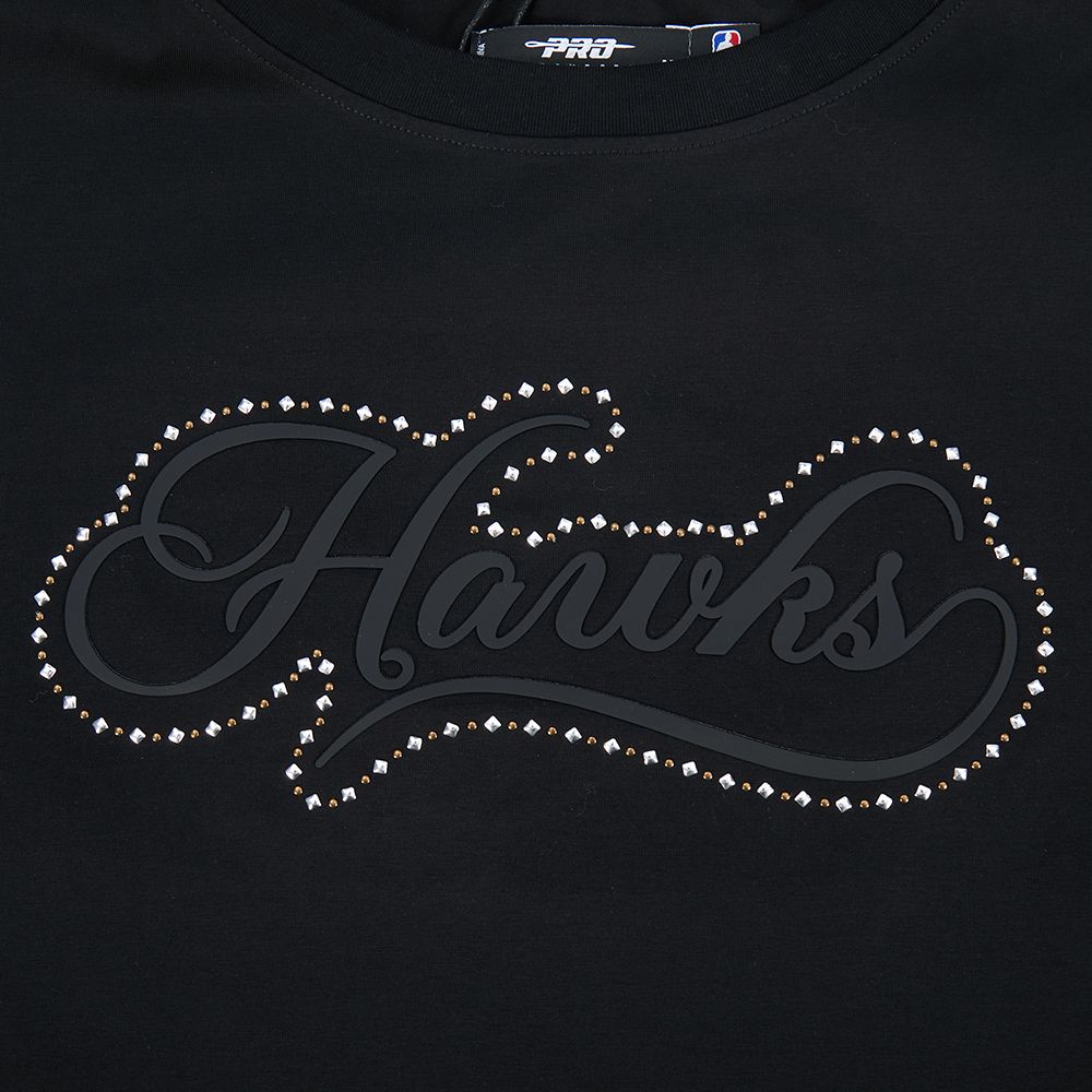 Pro Standard Women's Atlanta Hawks Black Renegade Boxy Long Sleeve Shirt product image