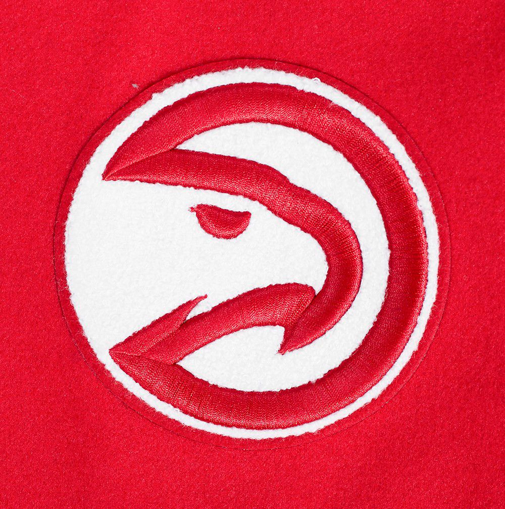 Pro Standard Women's Atlanta Hawks Red Script Tail Wool Varsity Jacket product image