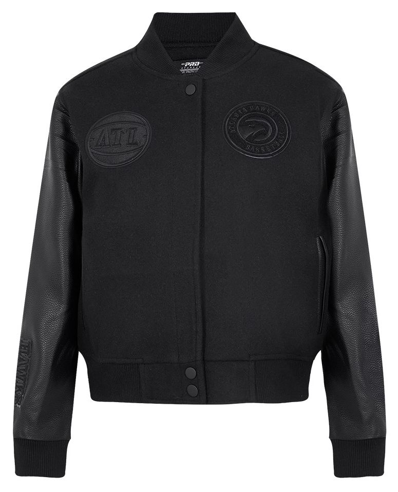 Pro Standard Women's Atlanta Hawks Black Classic Wool Varsity Jacket product image