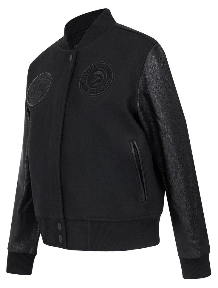 Pro Standard Women's Atlanta Hawks Black Classic Wool Varsity Jacket product image