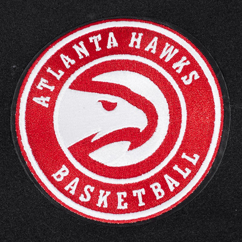 Pro Standard Women's Atlanta Hawks Black Mash Up Rib Wool Varsity Jacket product image