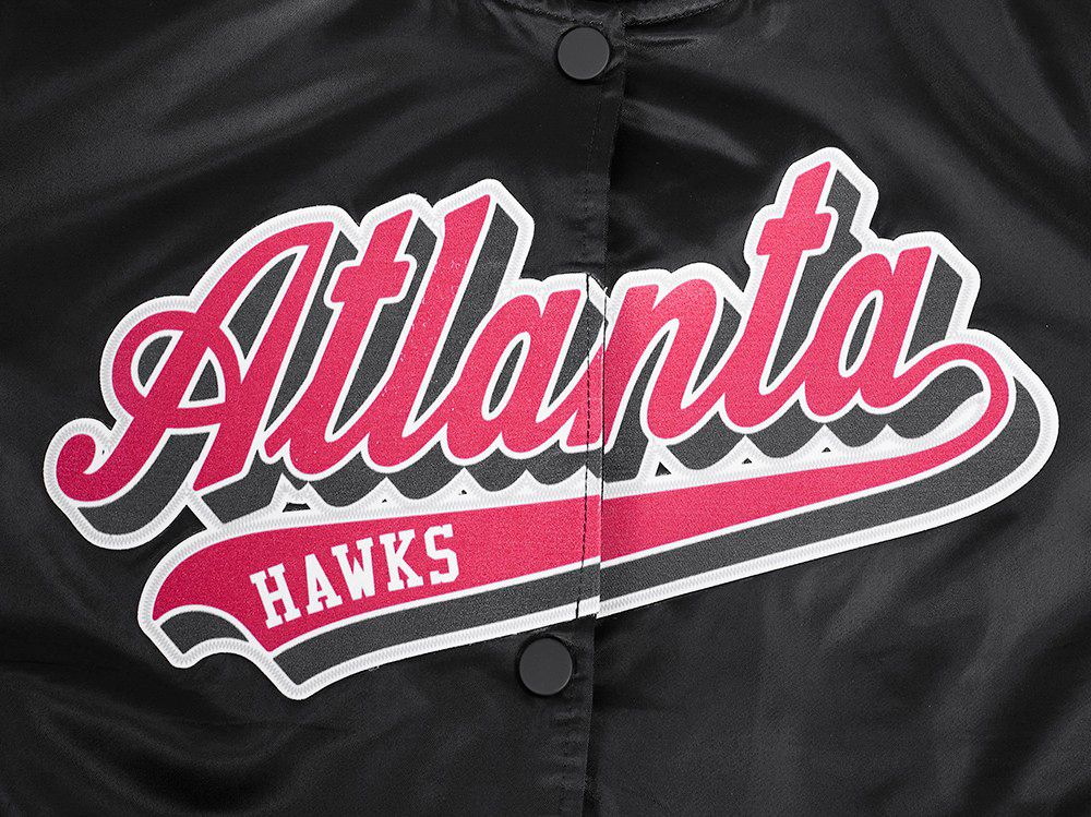Pro Standard Women's Atlanta Hawks Black Script Tail Satin Jacket product image