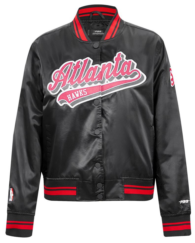 Pro Standard Women's Atlanta Hawks Black Script Tail Satin Jacket product image