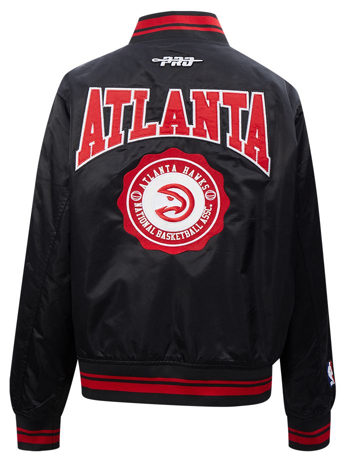 Pro Standard Women's Atlanta Hawks Black Crest Emblem Full-Zip Satin Jacket product image
