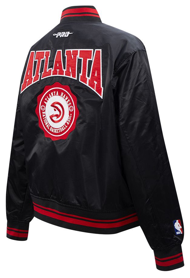 Pro Standard Women's Atlanta Hawks Black Crest Emblem Full-Zip Satin Jacket product image