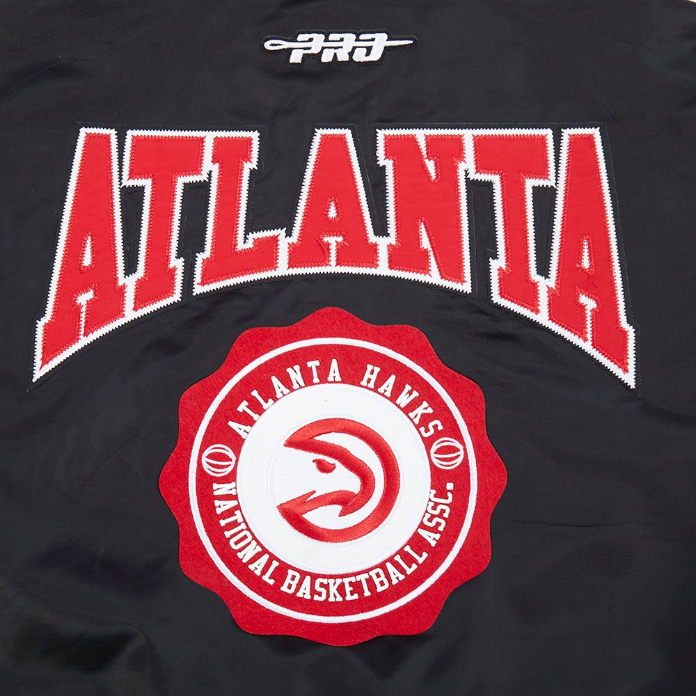 Pro Standard Women's Atlanta Hawks Black Crest Emblem Full-Zip Satin Jacket product image