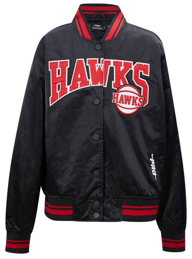 Pro Standard Women's Atlanta Hawks Black Crest Emblem Full-Zip Satin Jacket product image