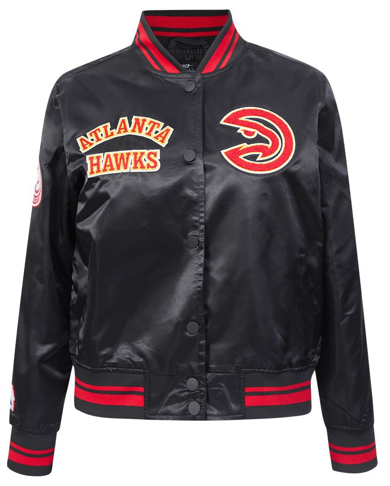 Pro Standard Women's Atlanta Hawks Black Retro Classic Rib Satin Jacket product image