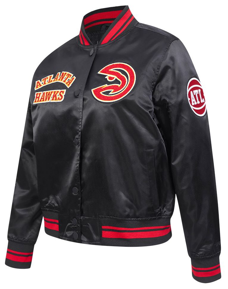 Pro Standard Women's Atlanta Hawks Black Retro Classic Rib Satin Jacket product image