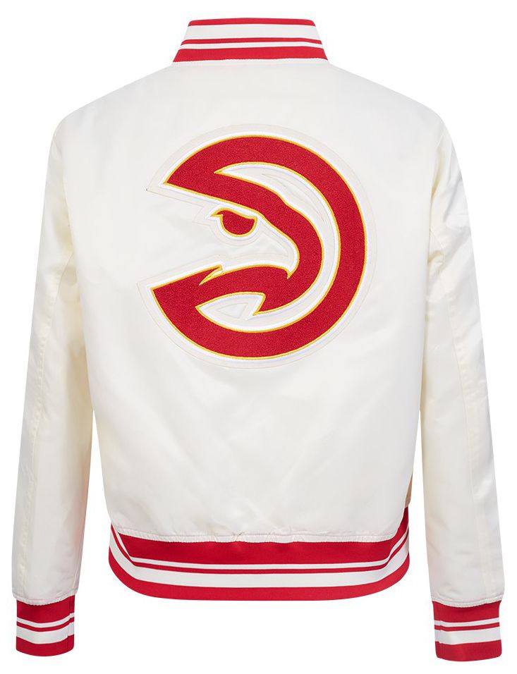 Pro Standard Women's Atlanta Hawks Off White Retro Classic Rib Satin Jacket product image