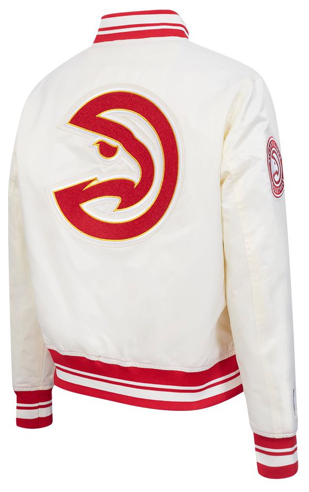 Pro Standard Women's Atlanta Hawks Off White Retro Classic Rib Satin Jacket product image