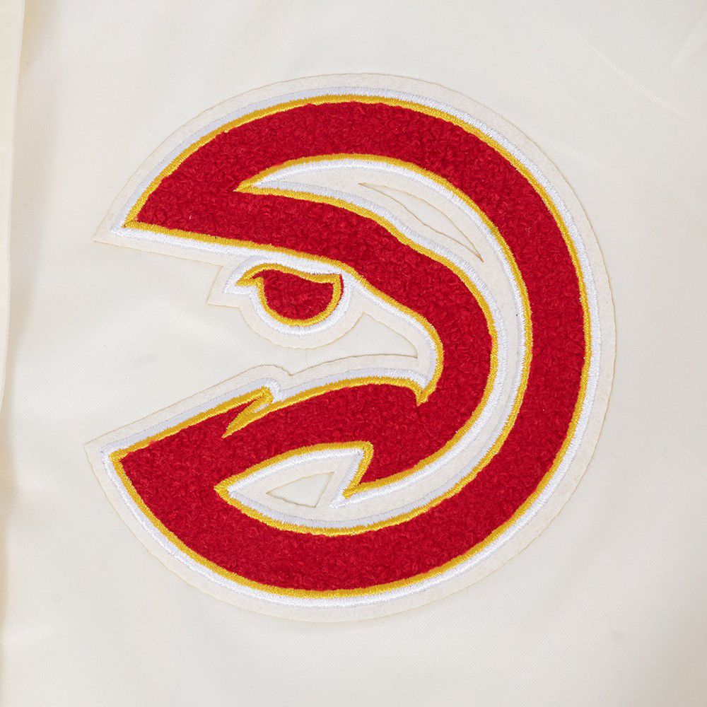 Pro Standard Women's Atlanta Hawks Off White Retro Classic Rib Satin Jacket product image