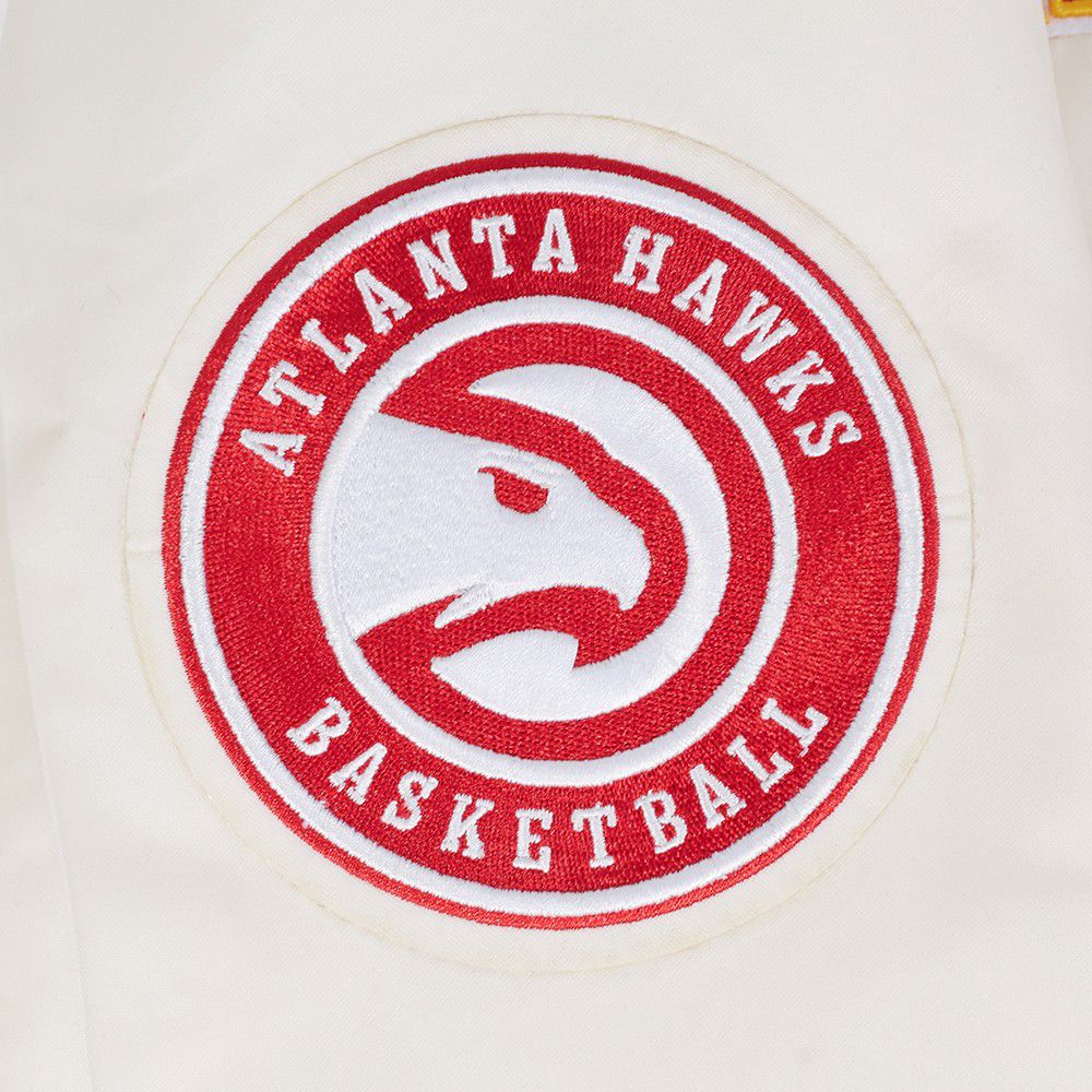 Pro Standard Women's Atlanta Hawks Off White Retro Classic Rib Satin Jacket product image
