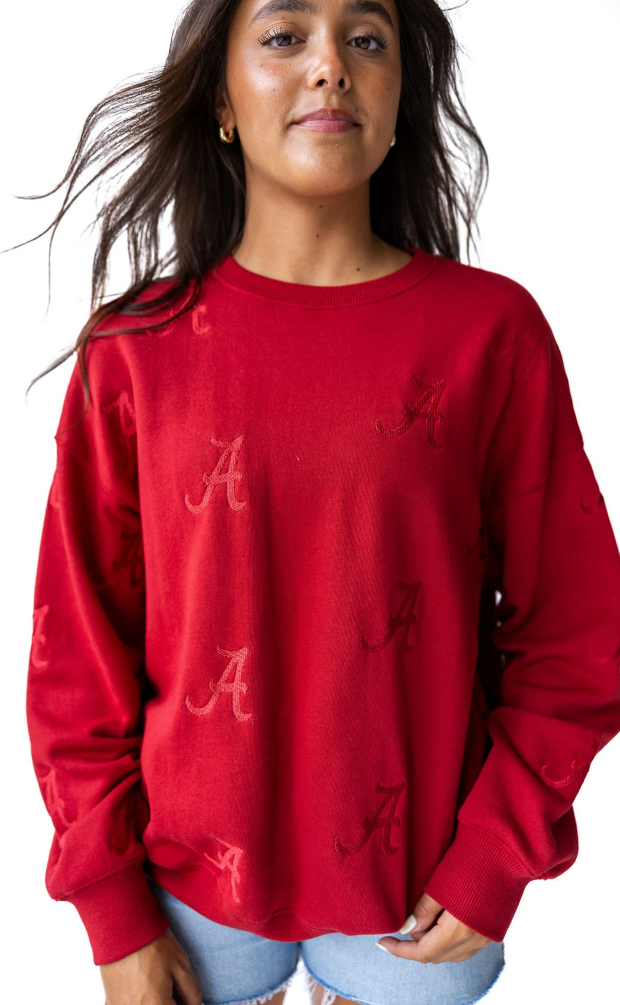 Gameday Social Women's Alabama Crimson Tide Crimson Lantern Crew Pullover Sweatshirt product image