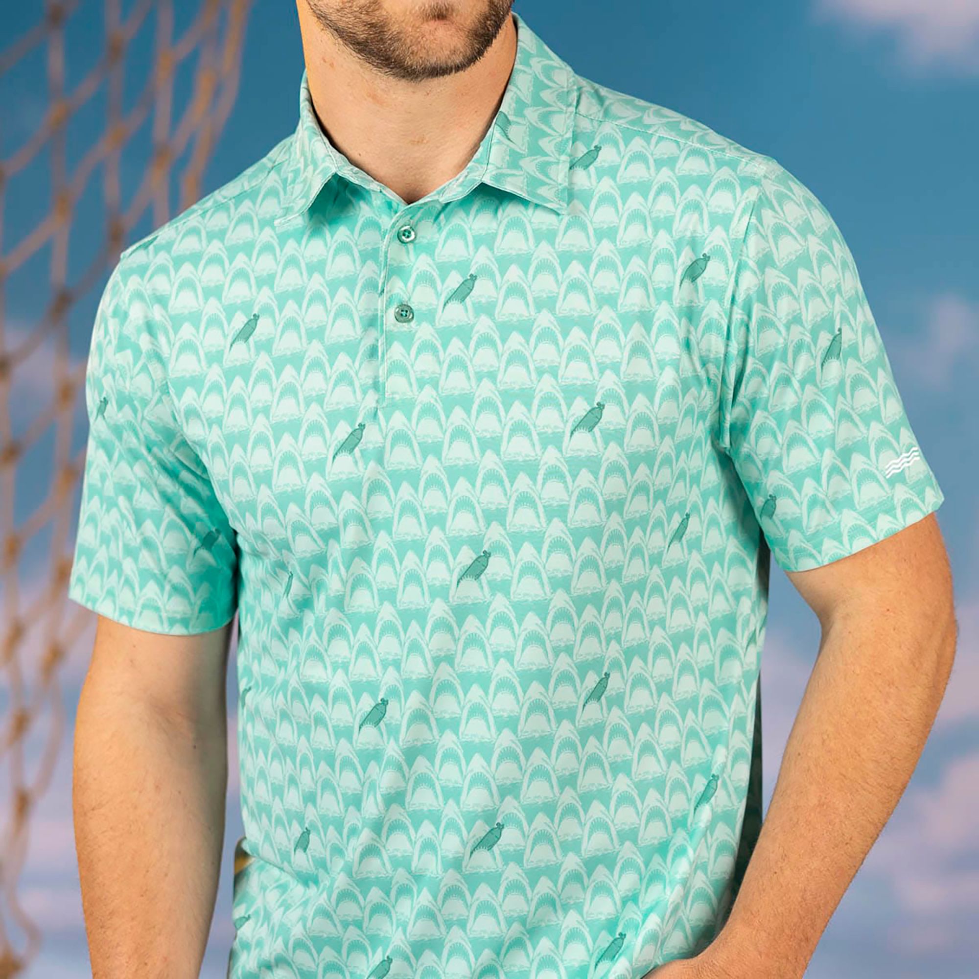 Breakfast Balls X Jaws Men's Smile You Son of A… All-Day Golf Polo product image
