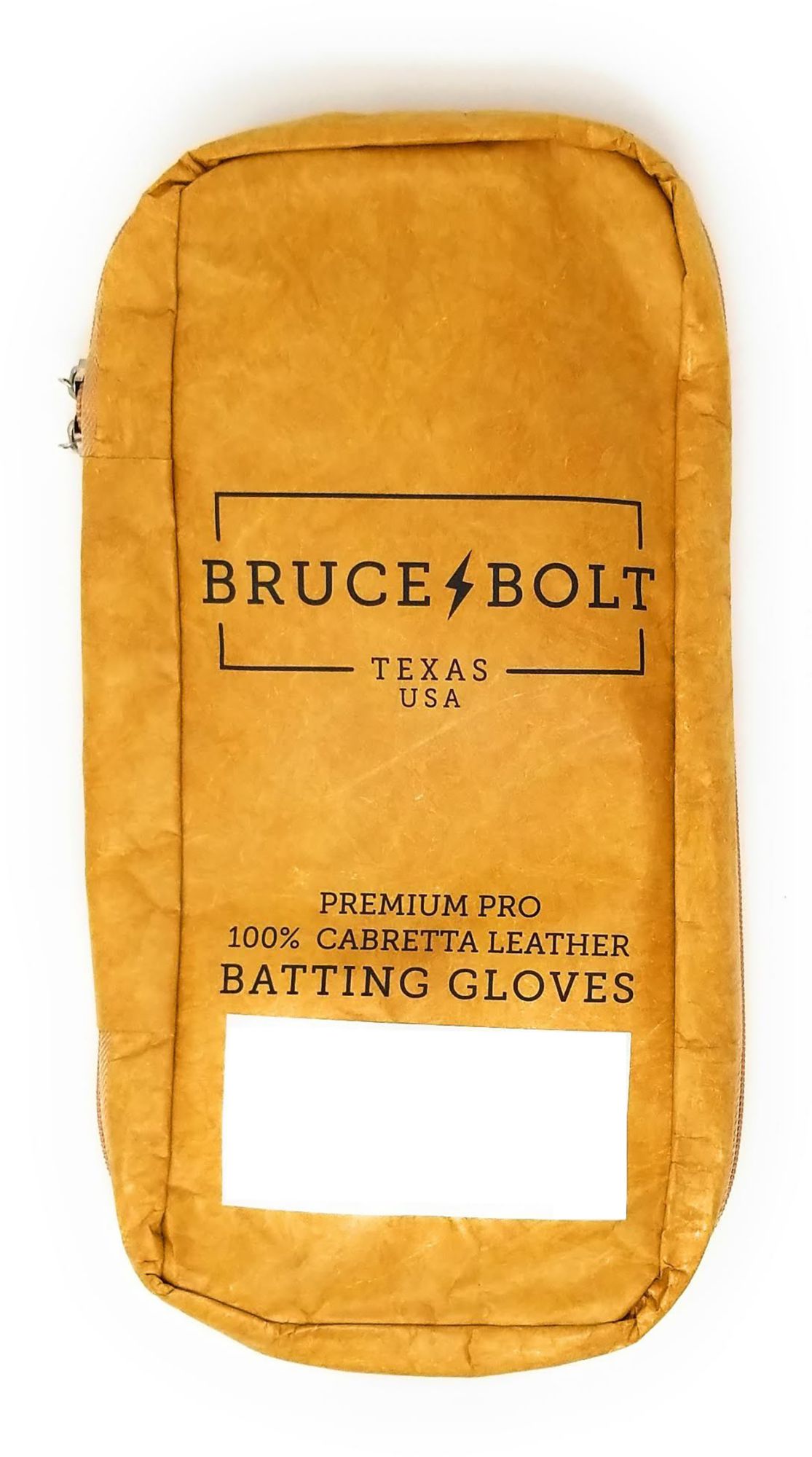 Bruce Bolt Adult Long Cuff Gold Palm Batting Gloves