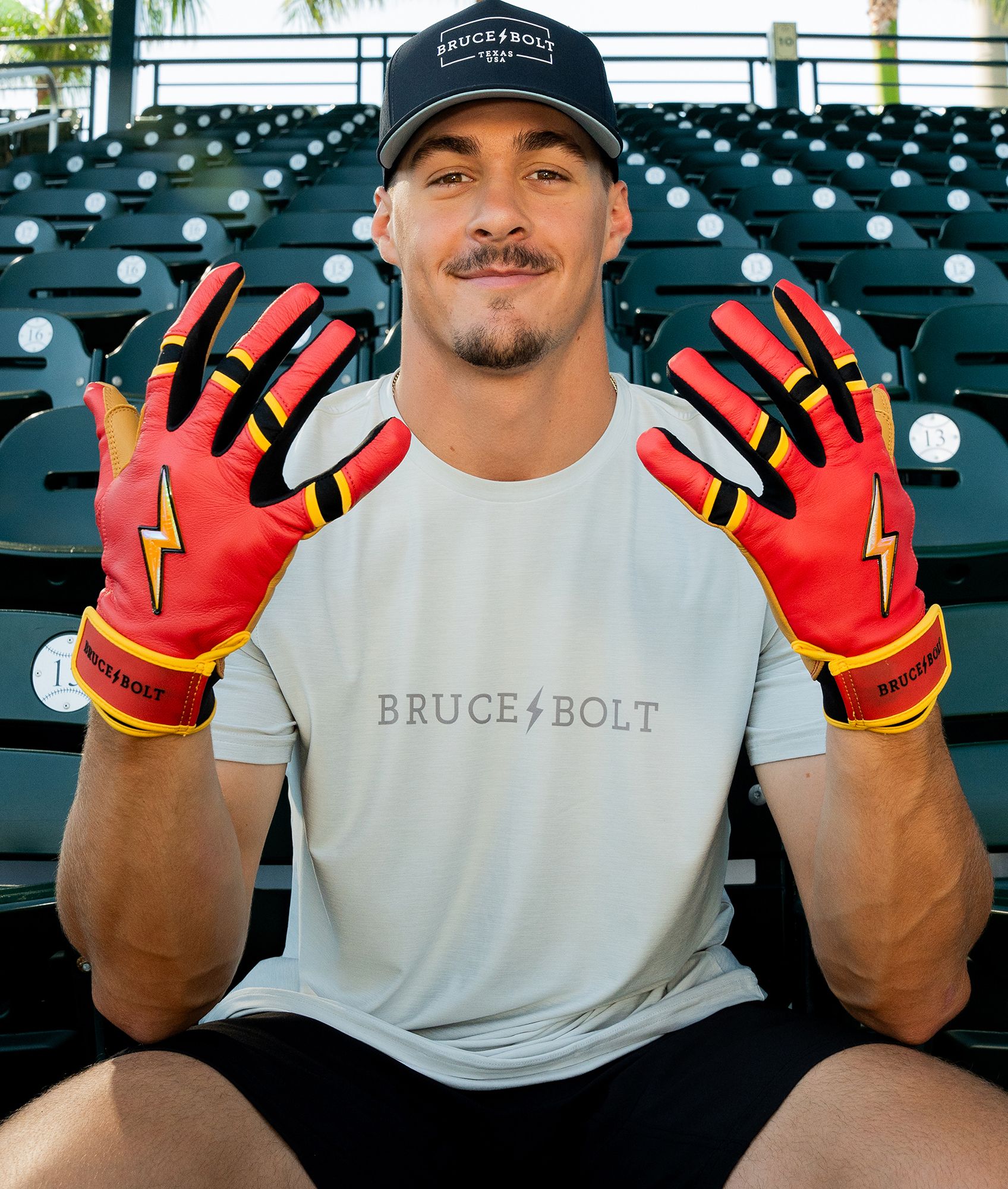 BRUCE BOLT Men's Creator Series Konnor Griffin Long Cuff Batting Gloves product image