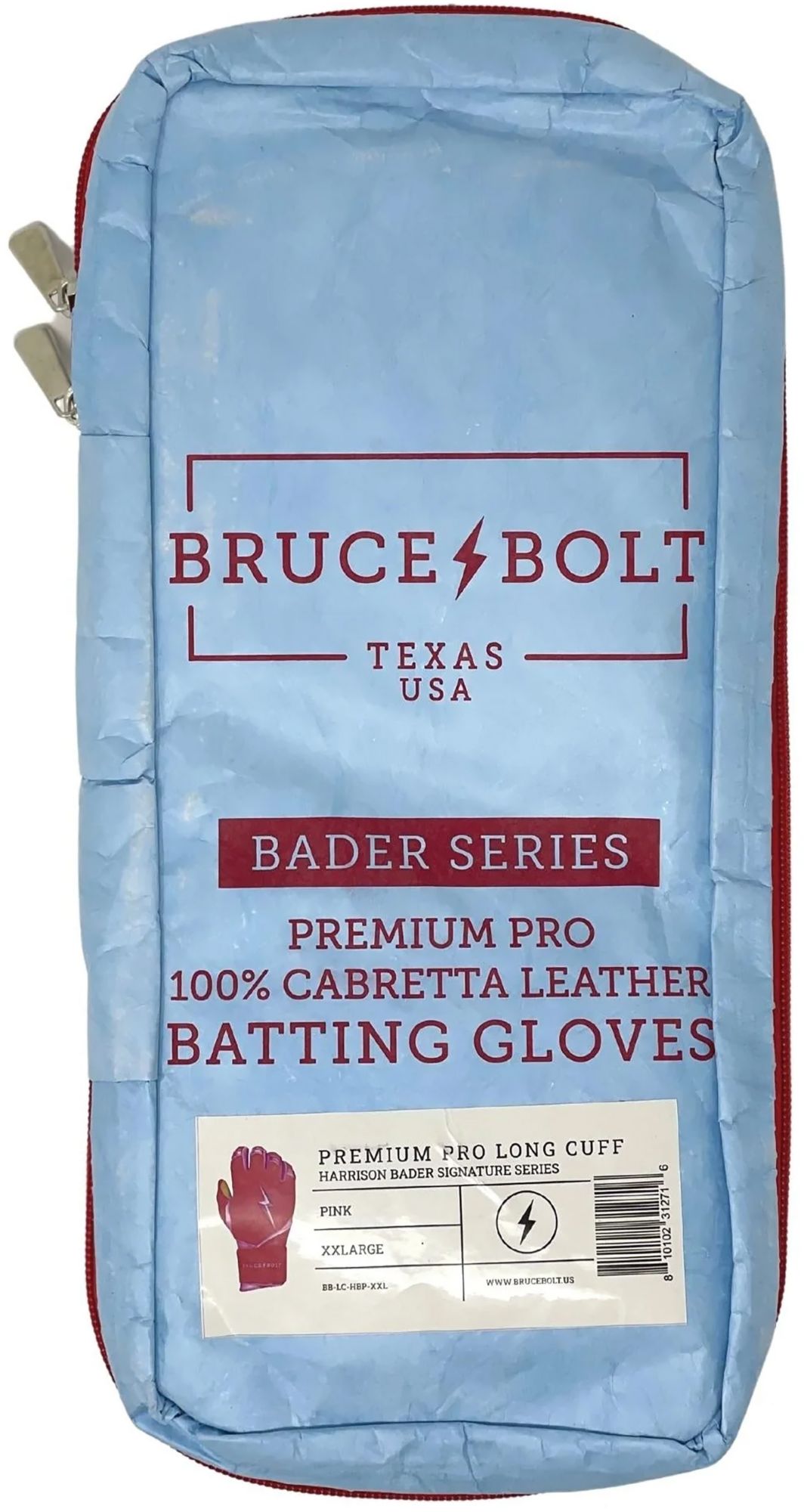 BRUCE BOLT Youth Signiture Series Long Cuff Gold Palm Batting Gloves product image