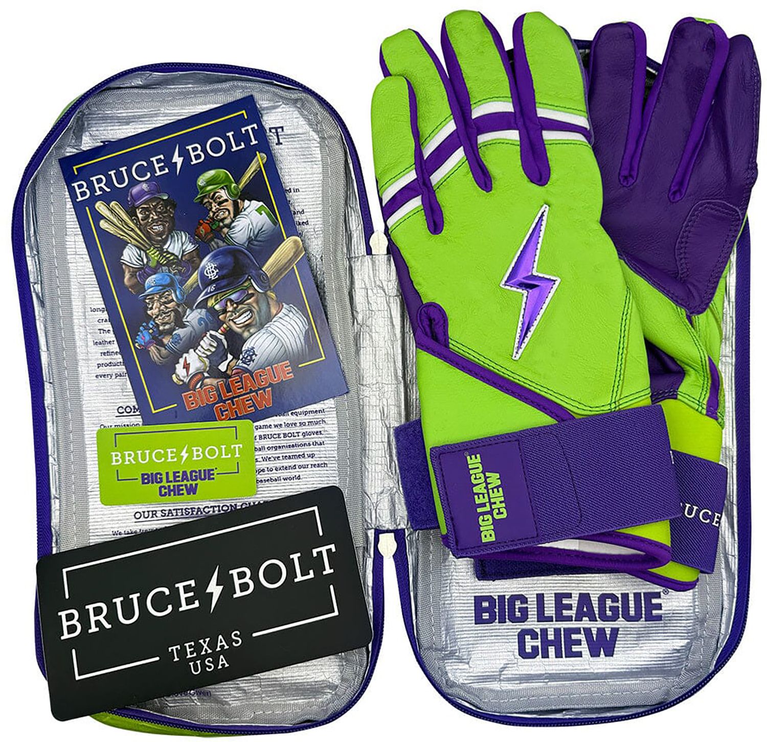 BRUCE BOLT Men's Big League Chew Long Cuff Batting Gloves product image