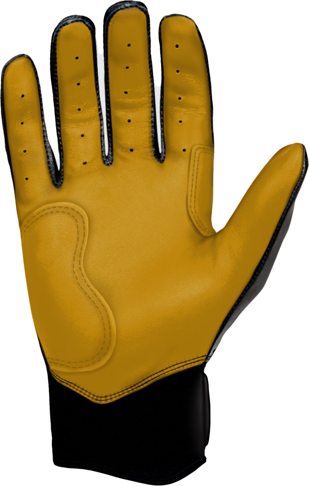Bruce Bolt Adult Short Cuff Gold Palm Batting Gloves