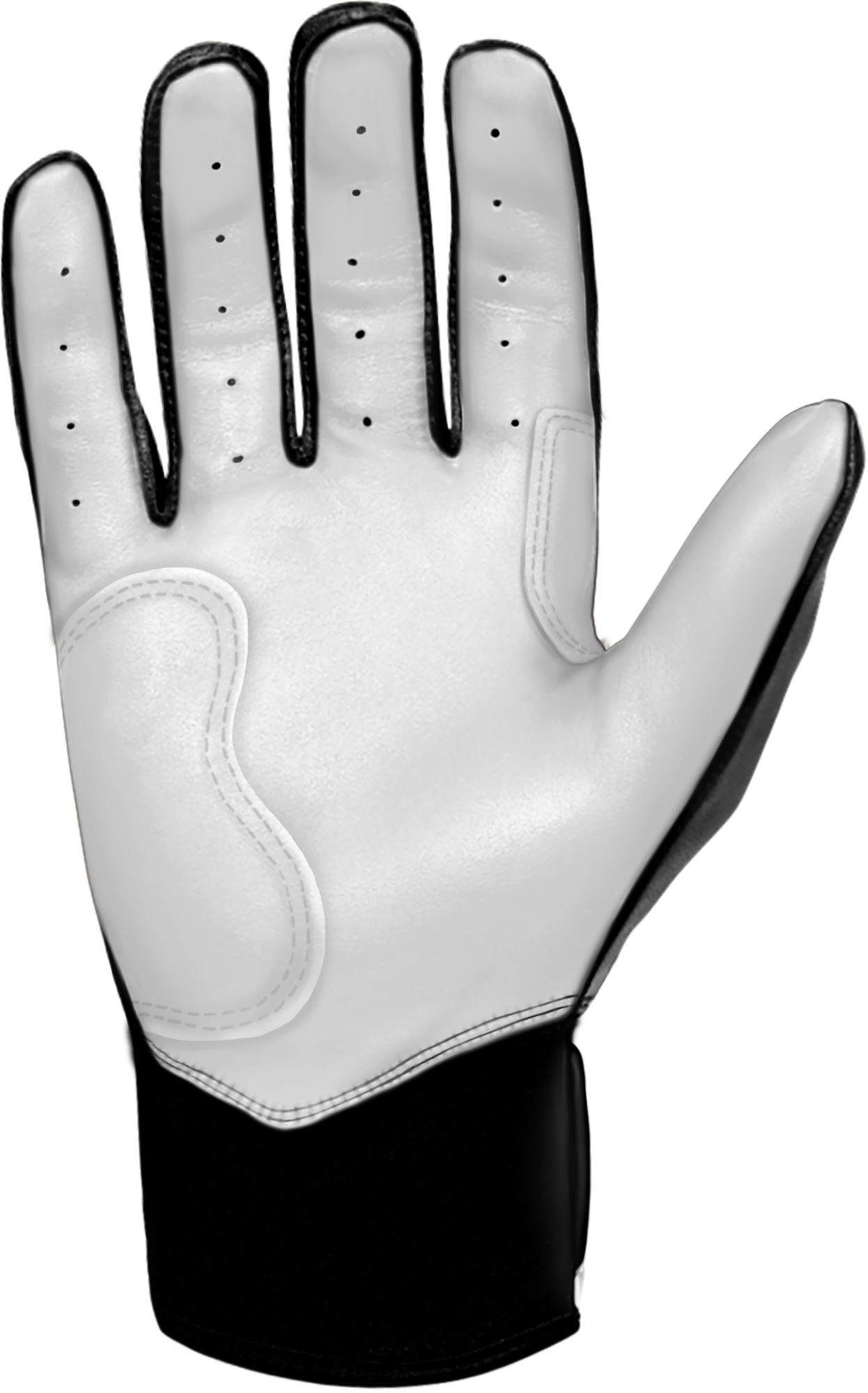 Bruce Bolt Youth Short Cuff Chrome Palm Batting Gloves