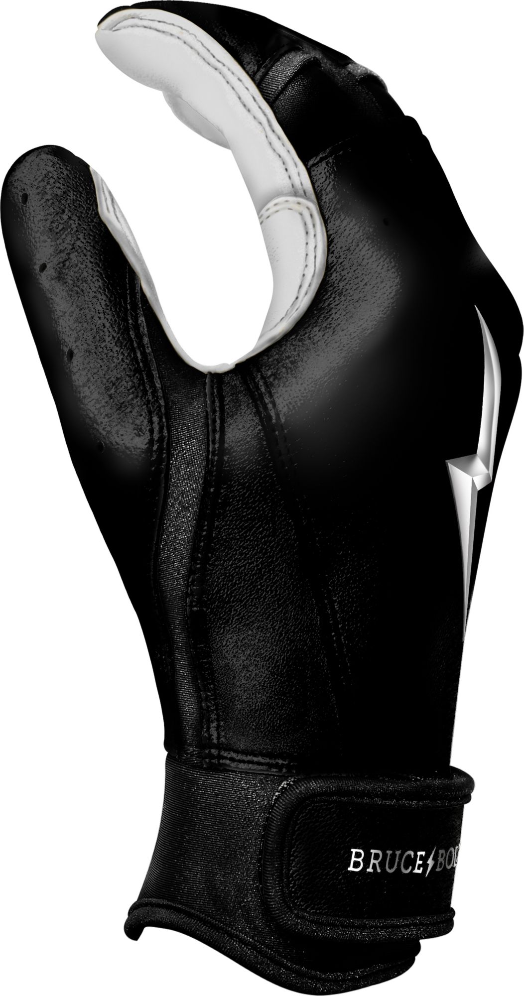 Bruce Bolt Adult Short Cuff Chrome Batting Gloves