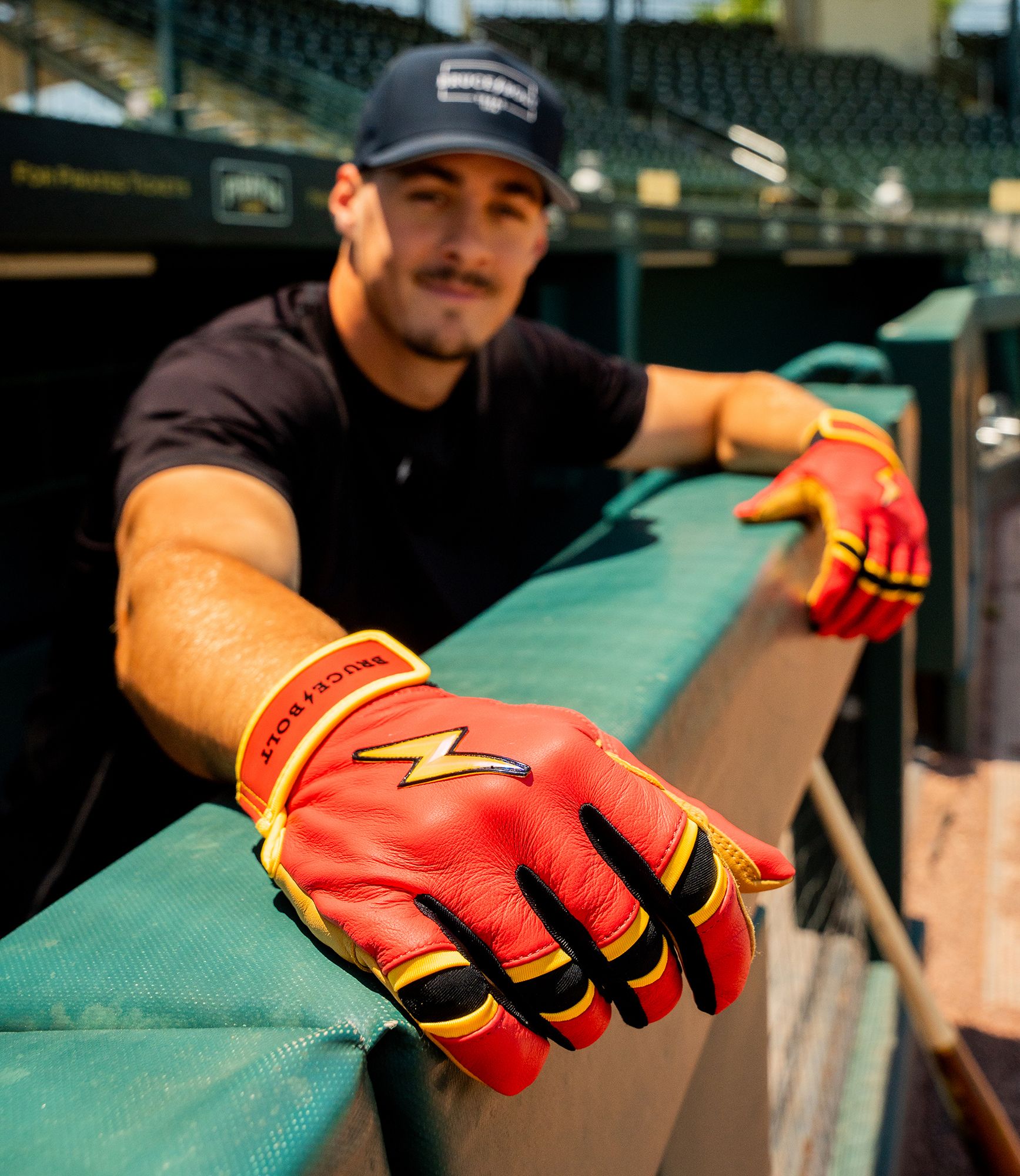 BRUCE BOLT Men's Creator Series Konnor Griffin Short Cuff Batting Gloves product image