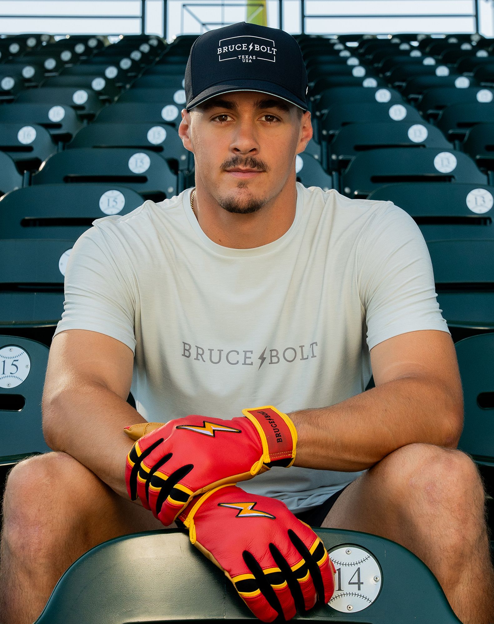 BRUCE BOLT Men's Creator Series Konnor Griffin Short Cuff Batting Gloves product image